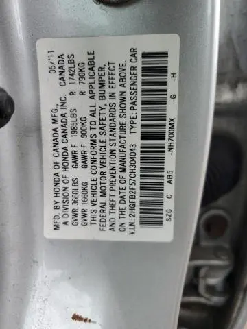 2012 HONDA CIVIC LX  