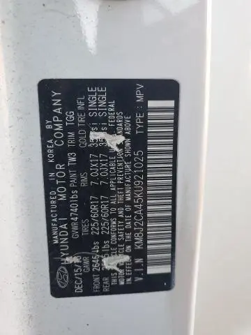 2019 HYUNDAI TUCSON SE  