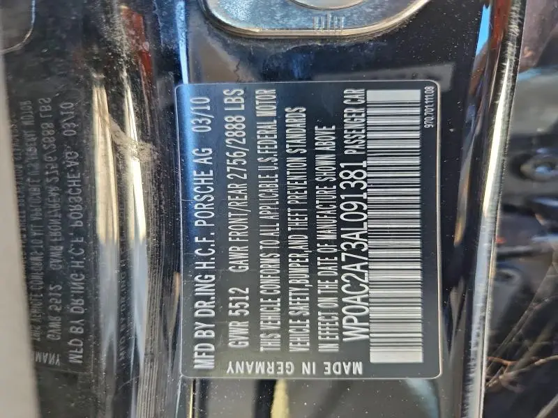 2010 PORSCHE PANAMERA TURBO  