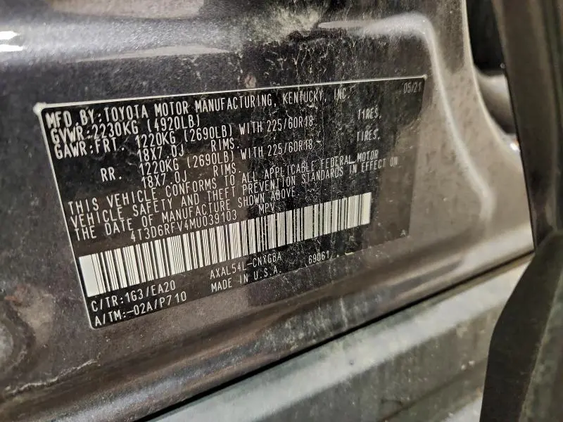 2021 TOYOTA RAV4 LIMITED  