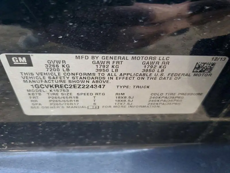 2014 CHEVROLET SILVERADO K1500 LT  