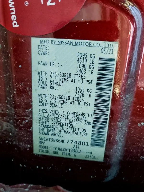 2021 NISSAN ROGUE SV  