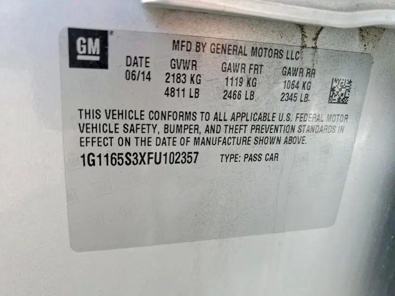 2015 CHEVROLET IMPALA LTZ  