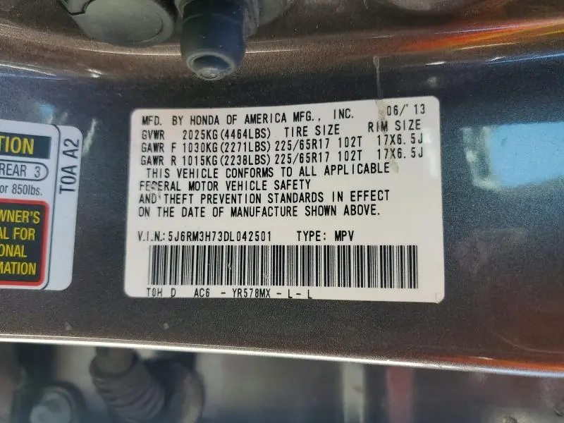2013 HONDA CR-V EXL  