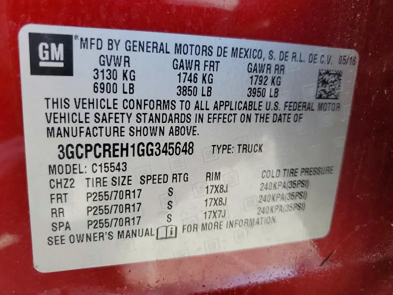 2016 CHEVROLET SILVERADO C1500 LT  