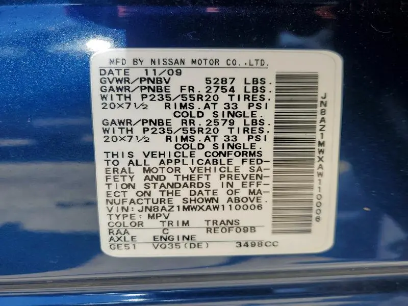 2010 NISSAN MURANO S  