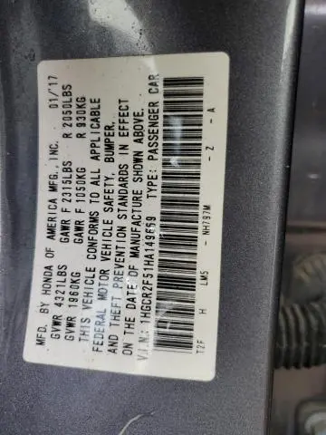 2017 HONDA ACCORD SPORT  