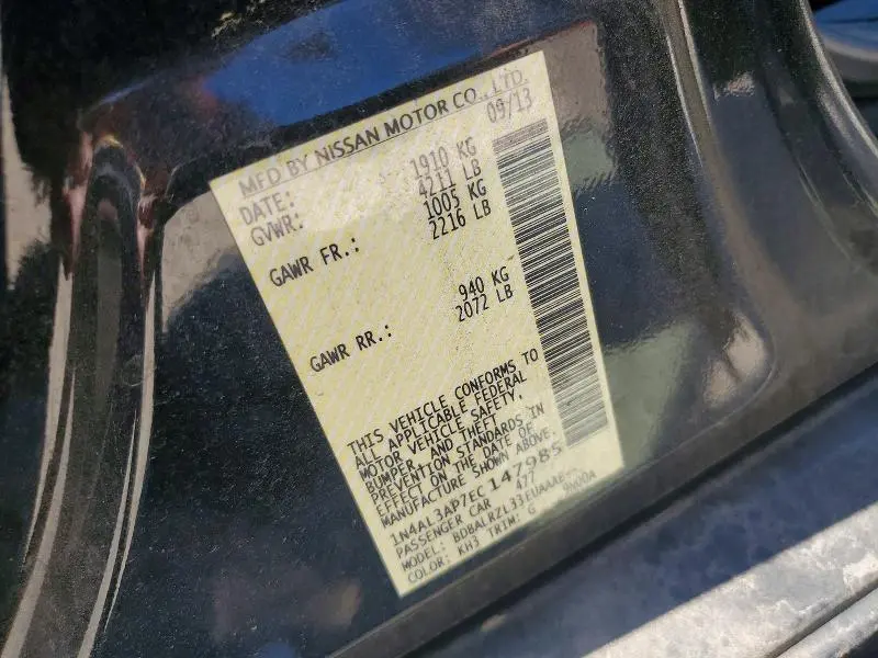 2014 NISSAN ALTIMA 2.5 S  