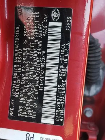 2013 TOYOTA CAMRY SE  