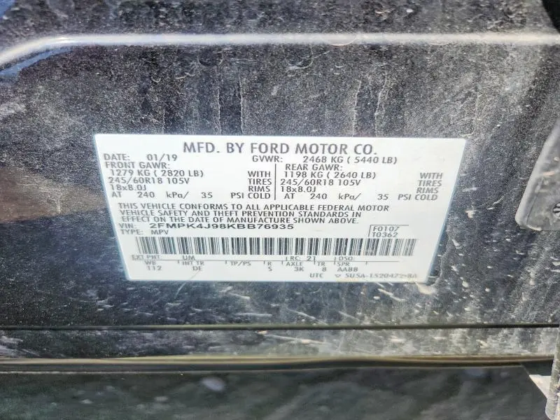 2019 FORD EDGE SEL  