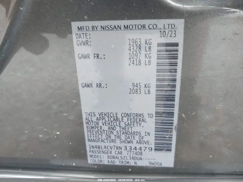 2024 NISSAN ALTIMA SR FWD