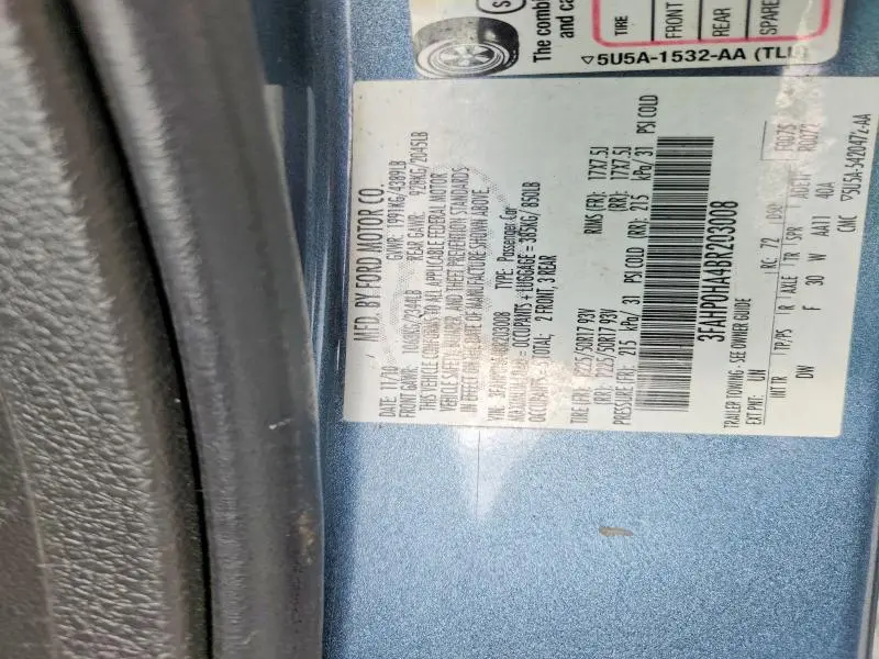 2011 FORD FUSION SE  