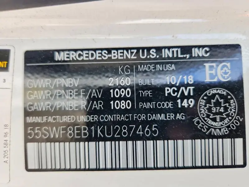 2019 MERCEDES-BENZ C 300 4MATIC  