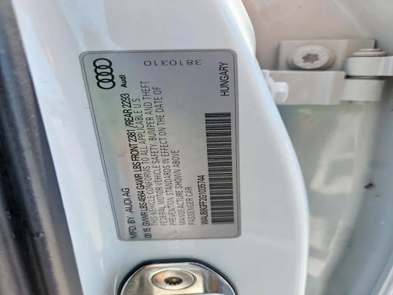 2016 AUDI A3 PREMIUM  