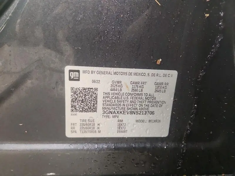 2022 CHEVROLET EQUINOX LT  