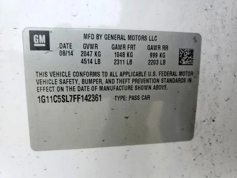 2015 CHEVROLET MALIBU 1LT  