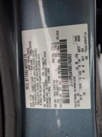 2011 FORD FUSION SEL  