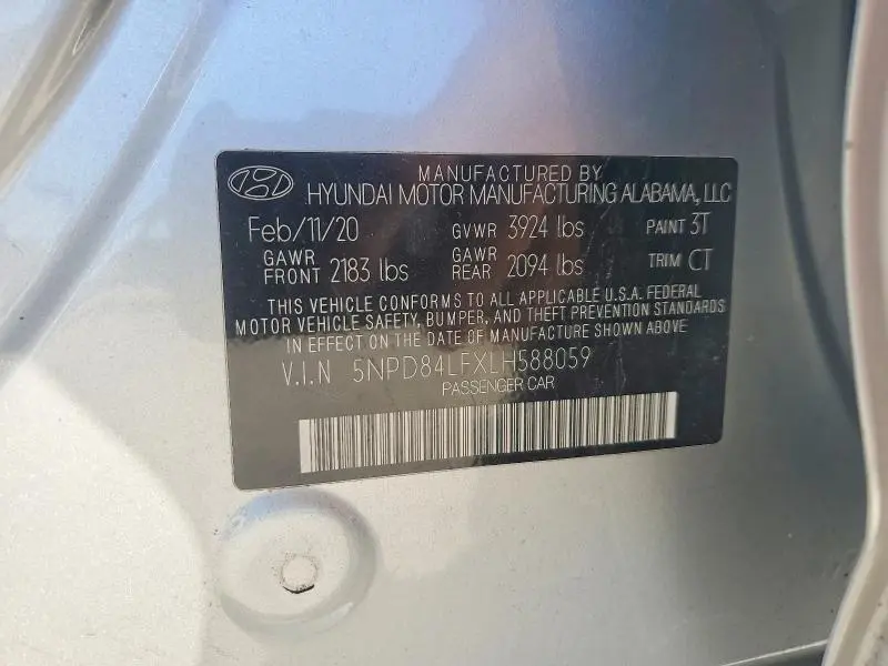 2020 HYUNDAI ELANTRA SEL  
