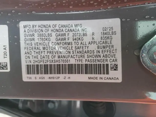 2025 HONDA CIVIC SPORT