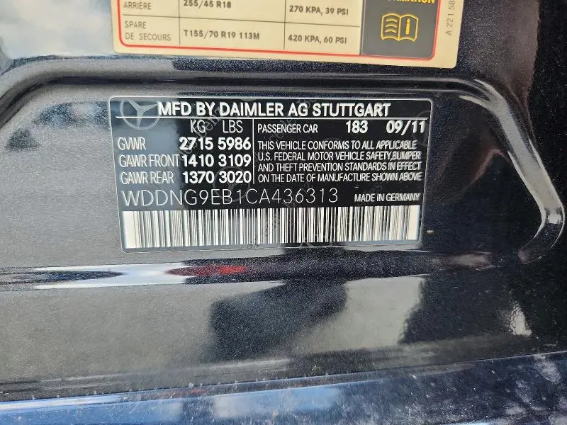 2012 MERCEDES-BENZ S 550 4MATIC  