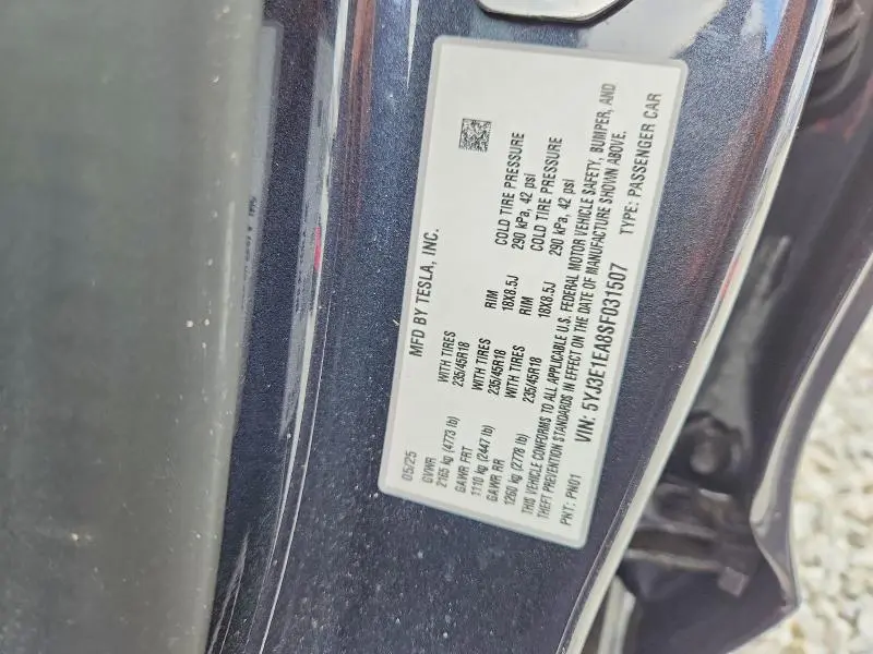 2025 TESLA MODEL 3   