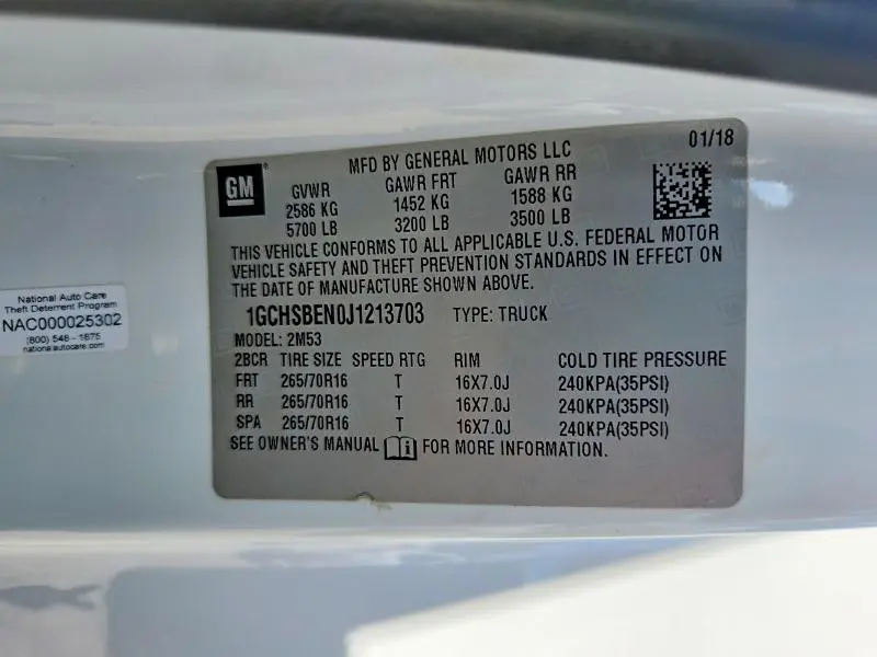 2018 CHEVROLET COLORADO   