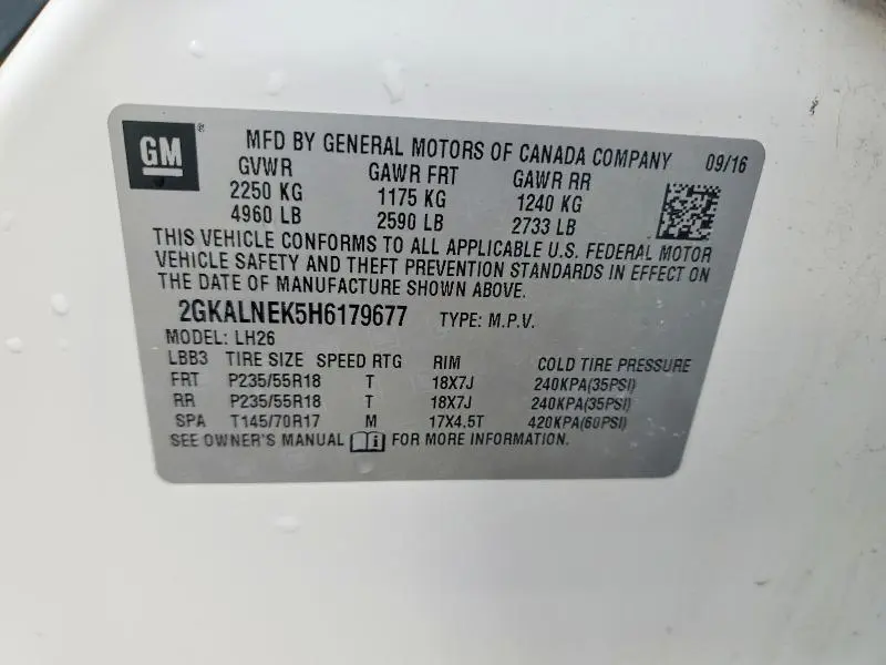 2017 GMC TERRAIN SLE  