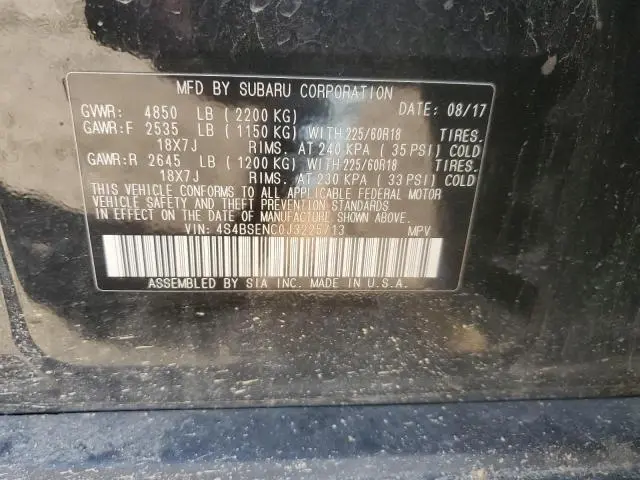 2018 SUBARU OUTBACK 3.6R LIMITED  