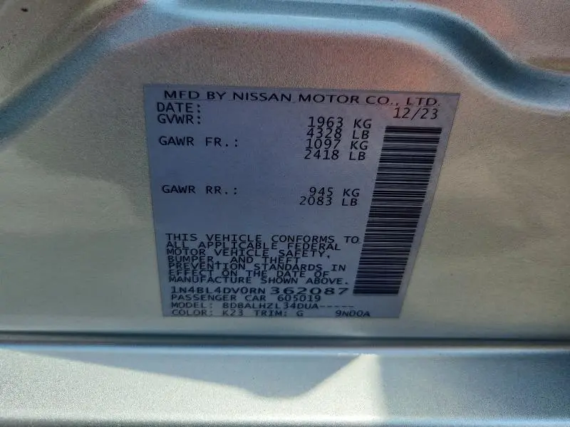 2024 NISSAN ALTIMA SV  