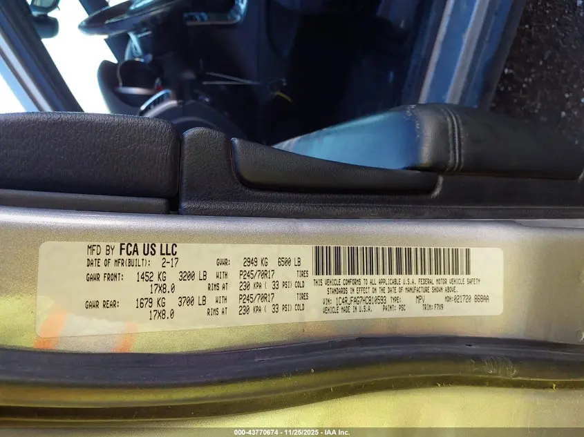 2017 JEEP GRAND CHEROKEE LAREDO 4X4