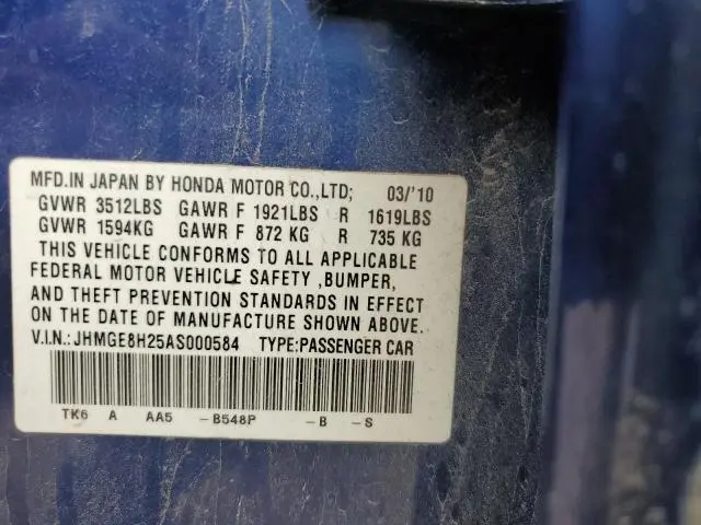 2010 HONDA FIT   