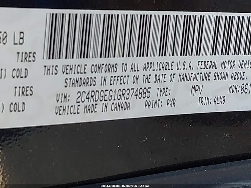 2016 DODGE GRAND CARAVAN R/T