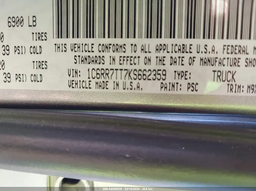 2019 RAM 1500 CLASSIC BIG HORN  4X4 6'4 BOX