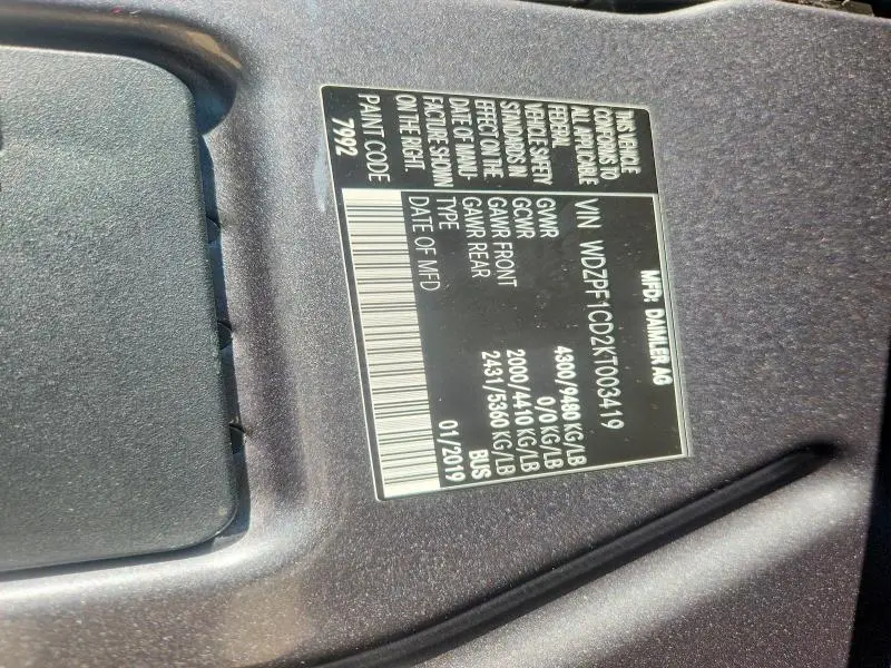 2019 MERCEDES-BENZ SPRINTER 2500/3500  