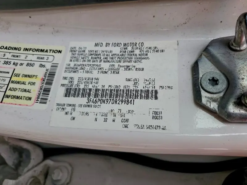 2013 FORD FUSION TITANIUM  