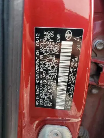 2012 TOYOTA YARIS   