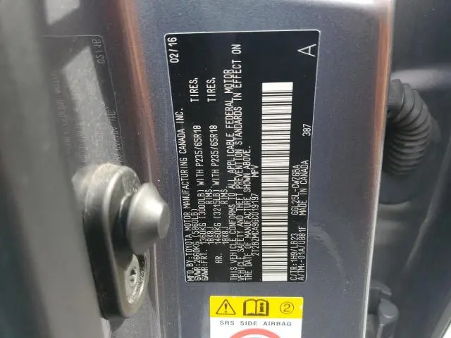 2016 LEXUS RX 350 BASE  