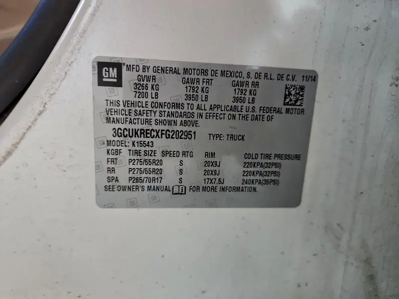 2015 CHEVROLET SILVERADO K1500 LT  