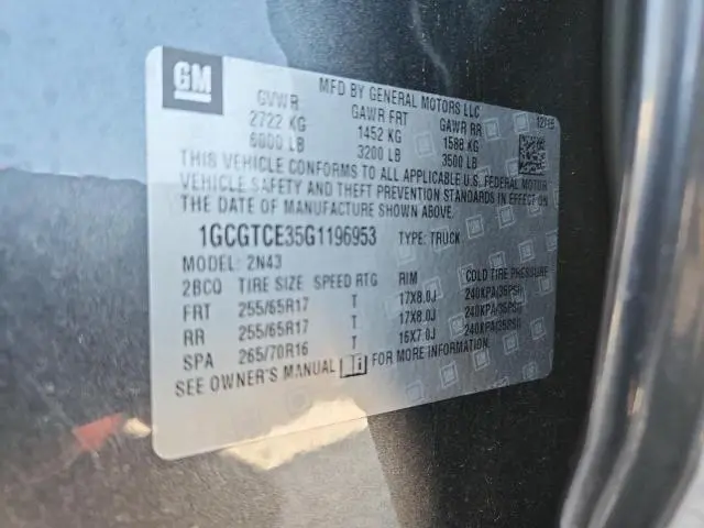 2016 CHEVROLET COLORADO LT  