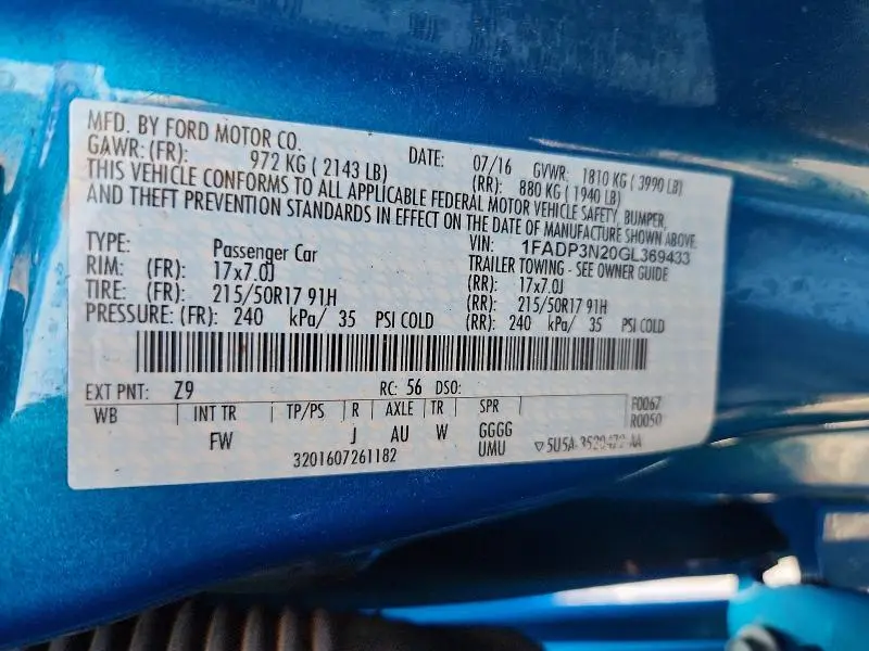 2016 FORD FOCUS TITANIUM  