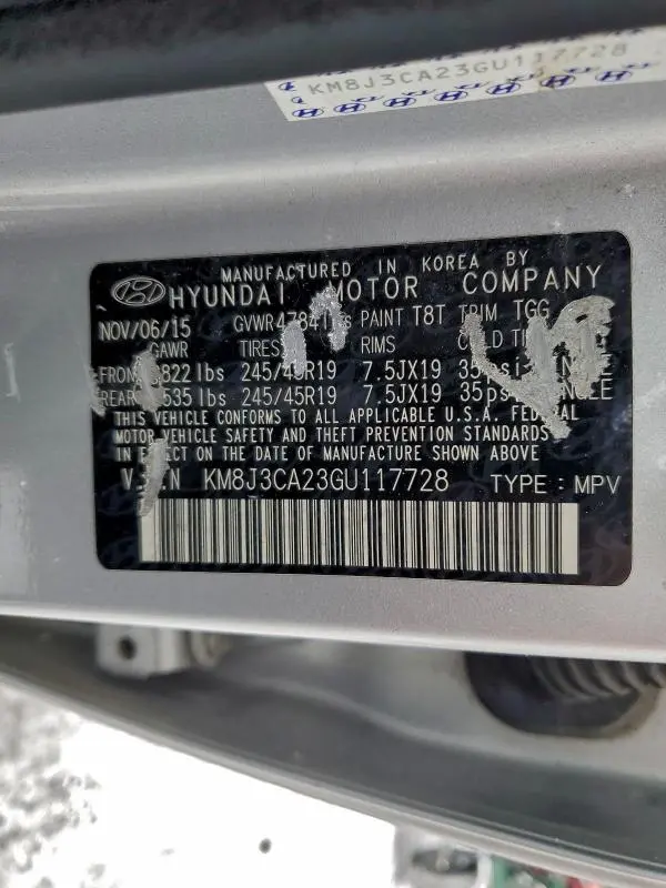 2016 HYUNDAI TUCSON LIMITED  