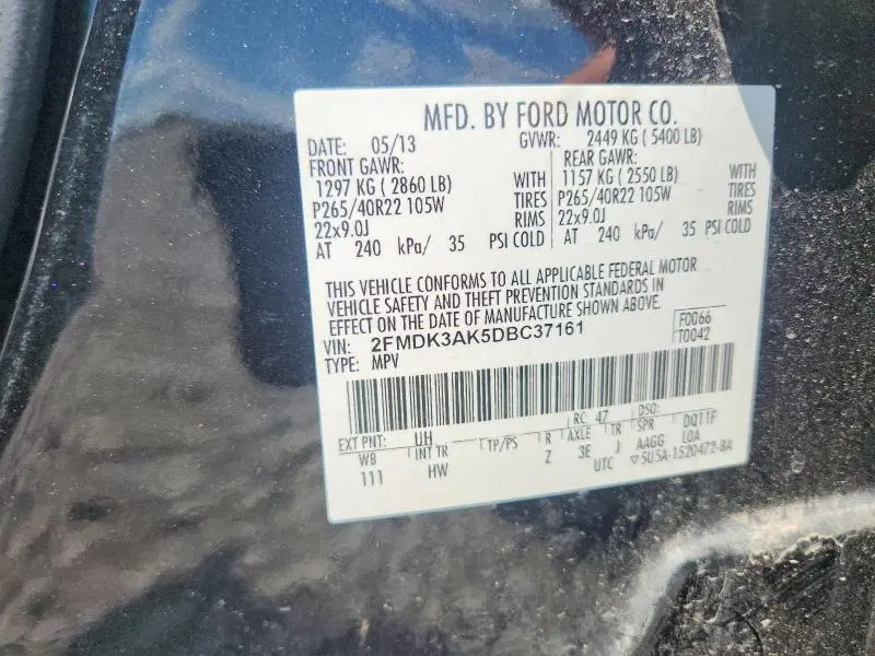 2013 FORD EDGE SPORT  