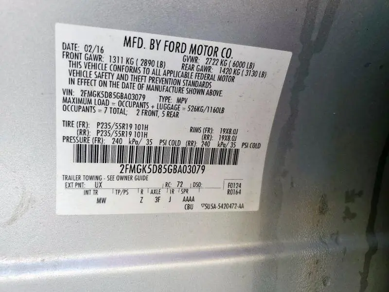 2016 FORD FLEX LIMITED