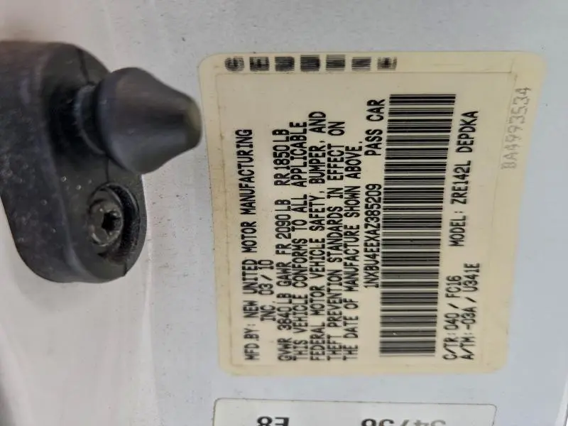 2010 TOYOTA COROLLA BASE  