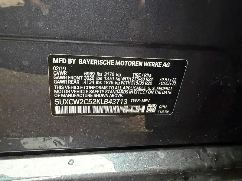 2019 BMW X7 XDRIVE40I  