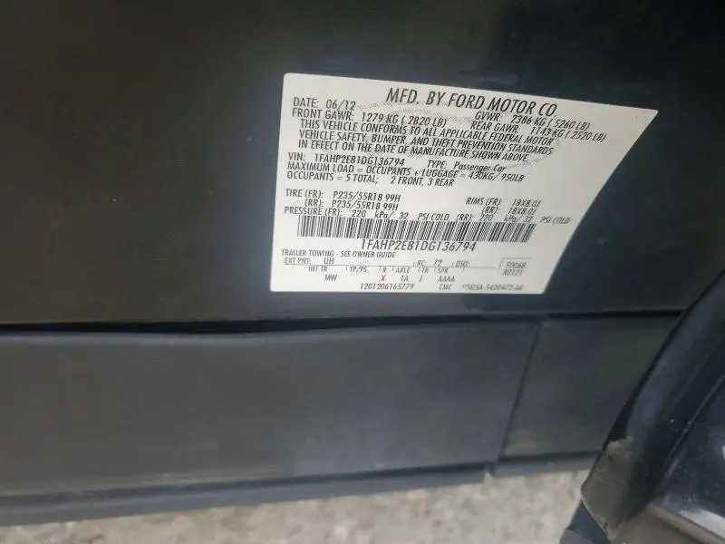 2013 FORD TAURUS SEL  