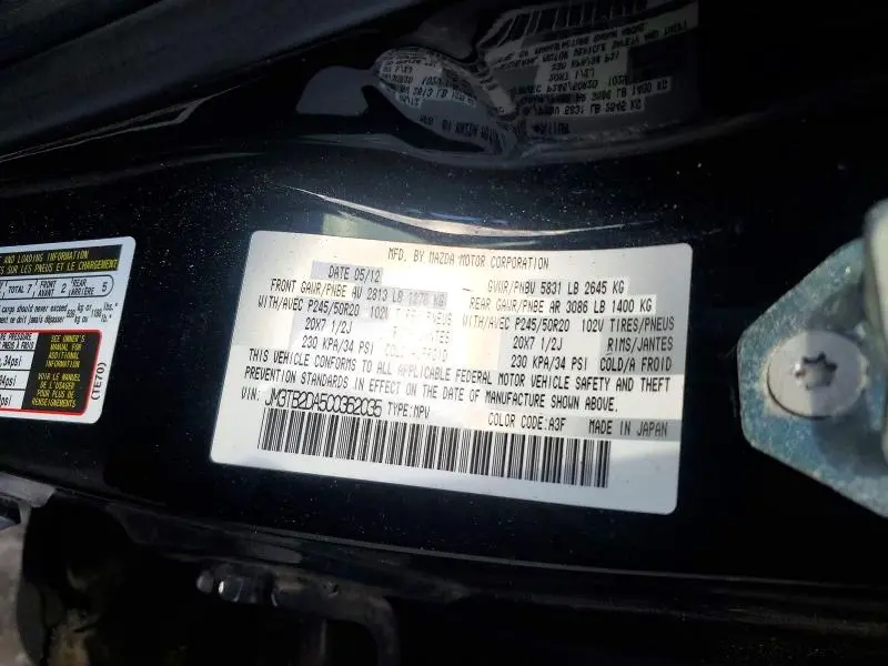2012 MAZDA CX-9   