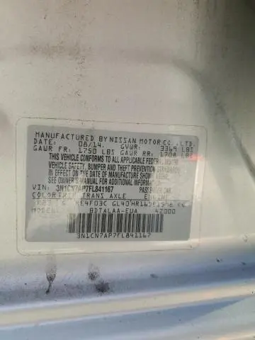 2015 NISSAN VERSA S  