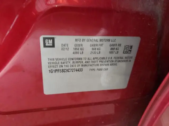 2012 CHEVROLET CRUZE LT  