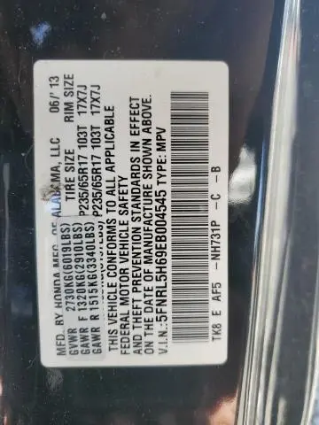 2014 HONDA ODYSSEY EXL  